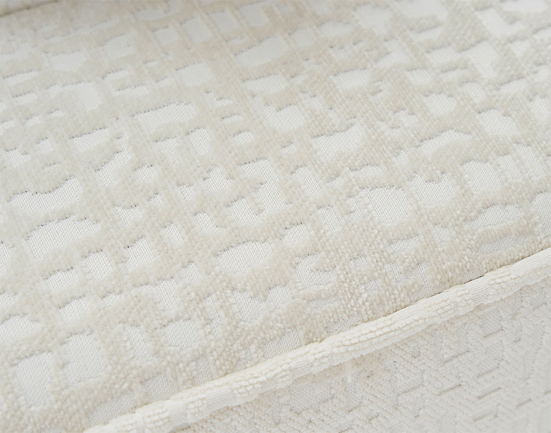 Canapé panoramique en U convertible avec coffre en tissu velours relief Topaze