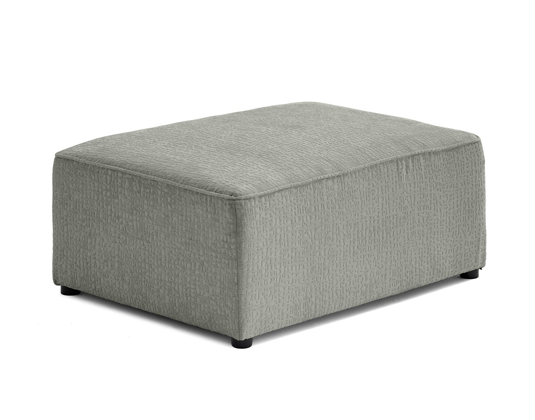 Pouf en tissu velours relief