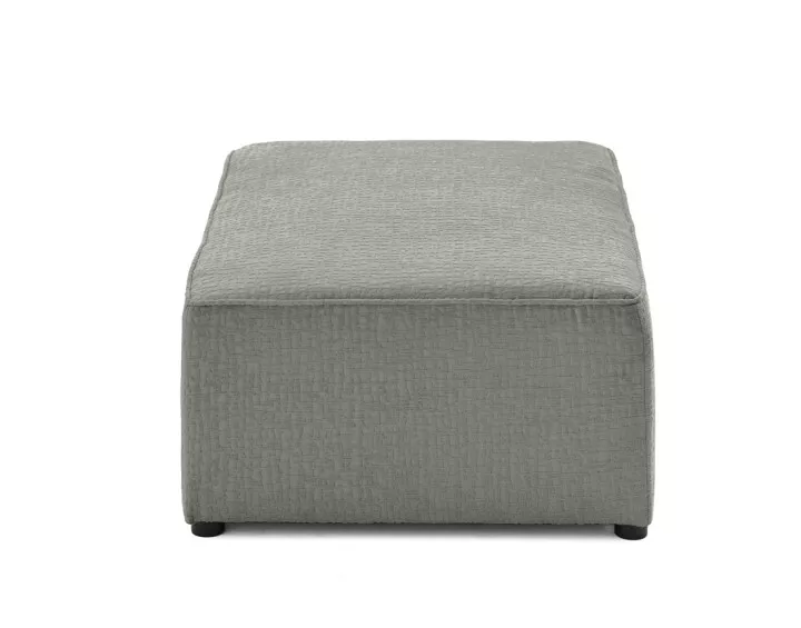 Pouf en tissu velours relief