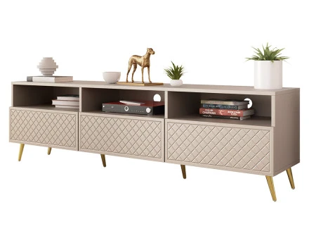 Meuble TV 3 tiroirs et 3 niches 195 cm Sorolla