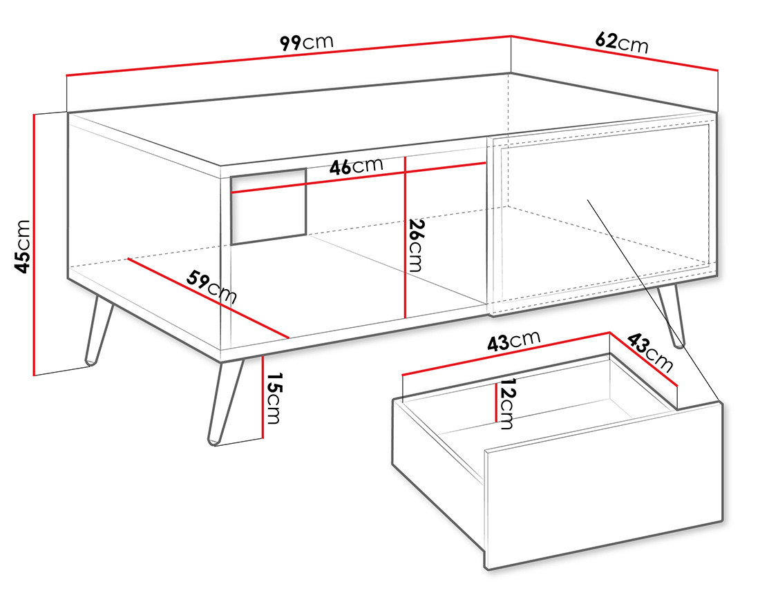Table basse 100 cm Sorolla
