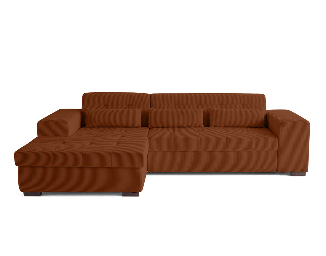 Canapé d'angle convertible Vermont 4 places avec coffre - angle gauche