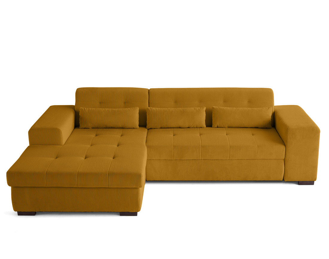 Canapé d'angle convertible Vermont 4 places avec coffre - angle gauche