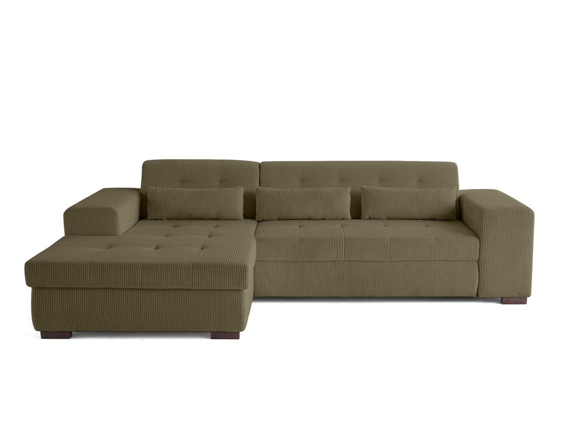 Canapé d'angle convertible Vermont 4 places avec coffre - angle gauche