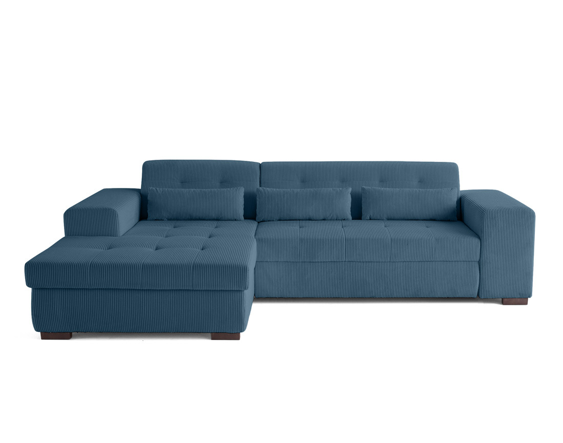 Canapé d'angle convertible Vermont 4 places avec coffre - angle gauche