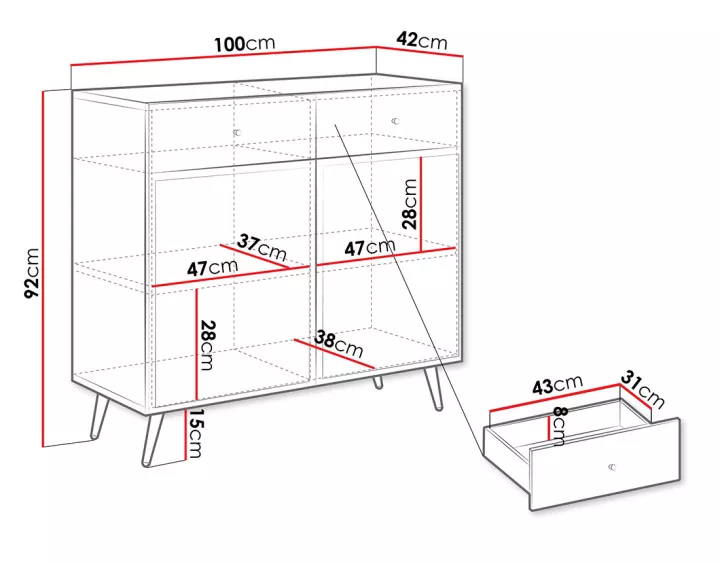 Buffet bas 100 cm Sorolla