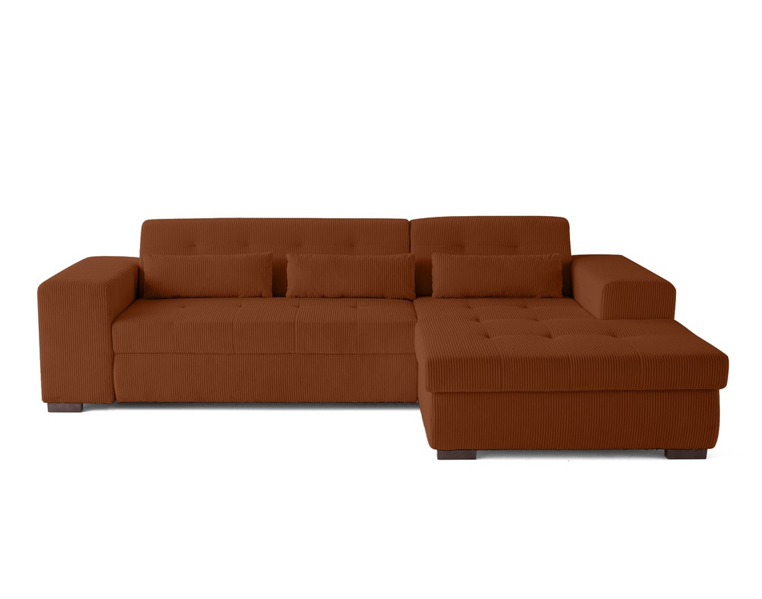 Canapé d'angle convertible Vermont 4 places avec coffre - angle droit