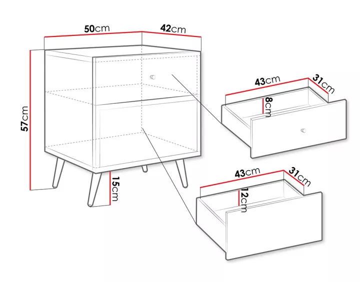 Table de chevet 50 cm Sorolla