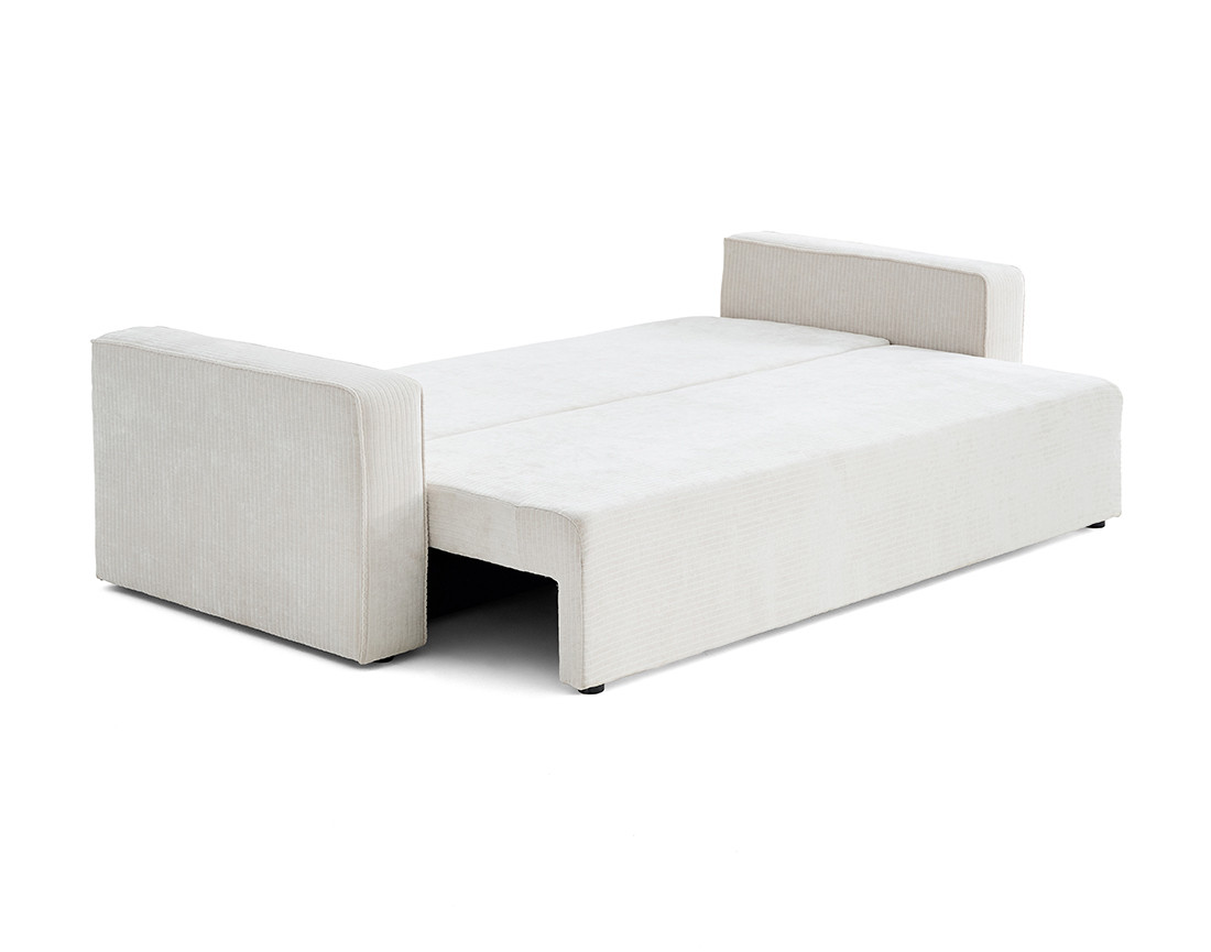 Canapé 3 places convertible avec coffre en velours côtelé plat Topaze Canapé 3 places convertible avec coffre en velours côtelé plat Topaze