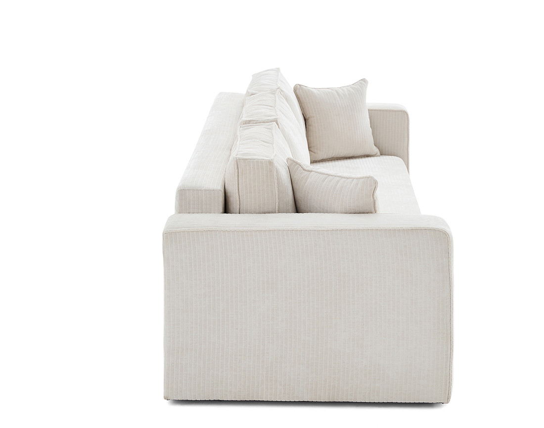 Canapé 3 places convertible avec coffre en velours côtelé plat Topaze Canapé 3 places convertible avec coffre en velours côtelé plat Topaze