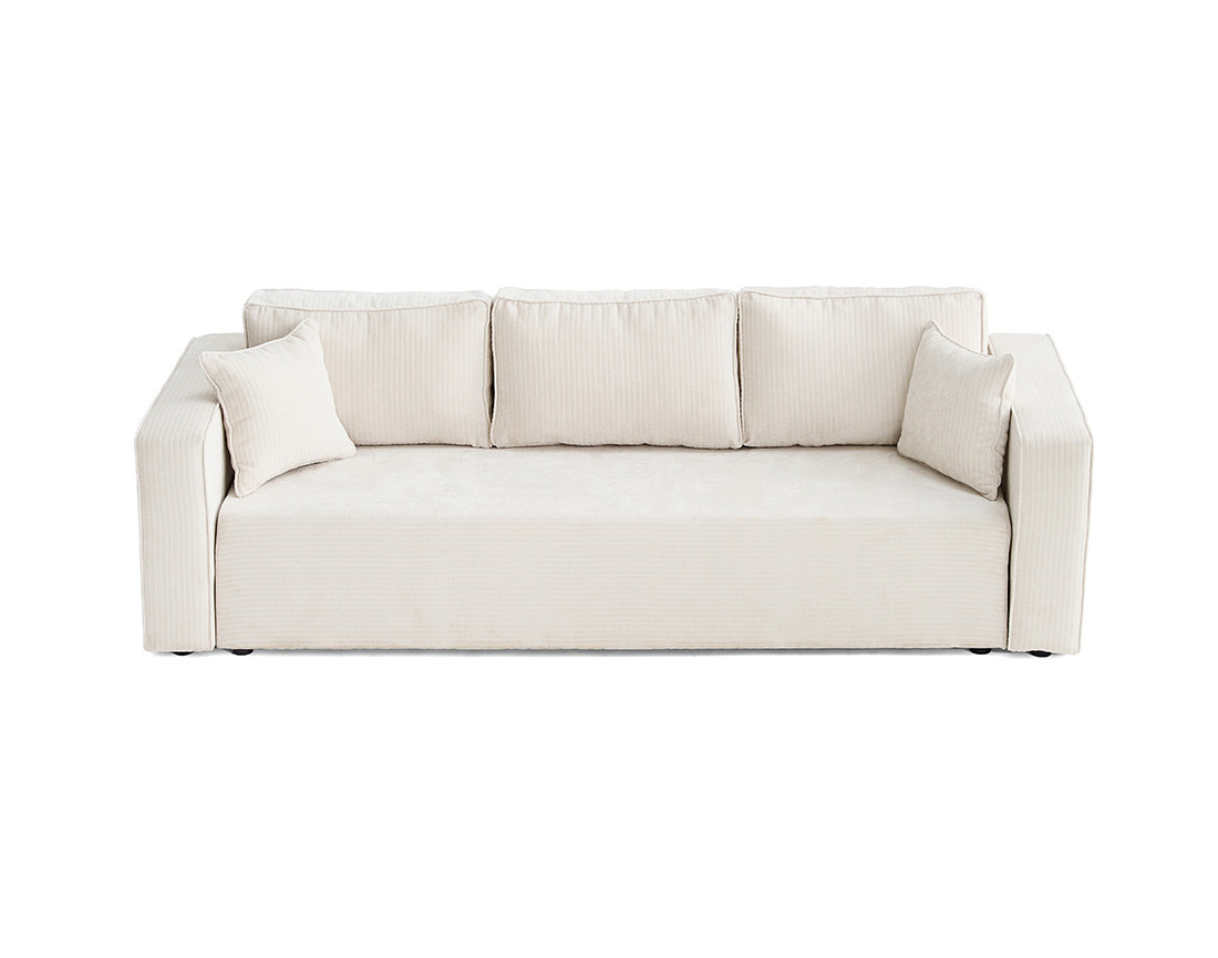 Canapé 3 places convertible avec coffre en velours côtelé plat Topaze Canapé 3 places convertible avec coffre en velours côtelé plat Topaze