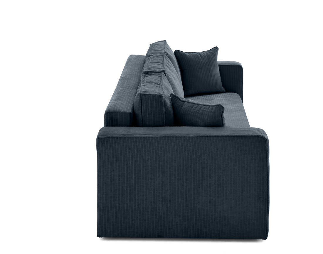 Canapé 3 places convertible avec coffre en velours côtelé plat Topaze