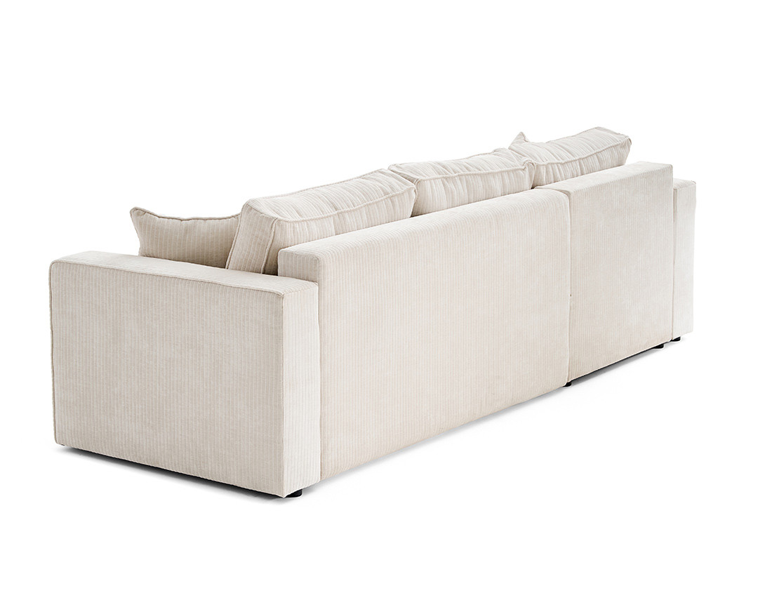 Canapé d'angle convertible avec coffre en velours côtelé plat Topaze Canapé d'angle convertible avec coffre en velours côtelé plat Topaze