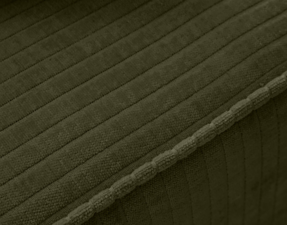 Canapé panoramique convertible avec coffre en velours côtelé plat Topaze