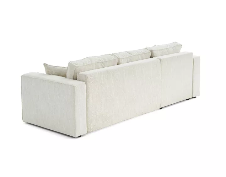 Canapé d'angle réversible 4 places convertible avec coffre en tissu velours relief Topaze