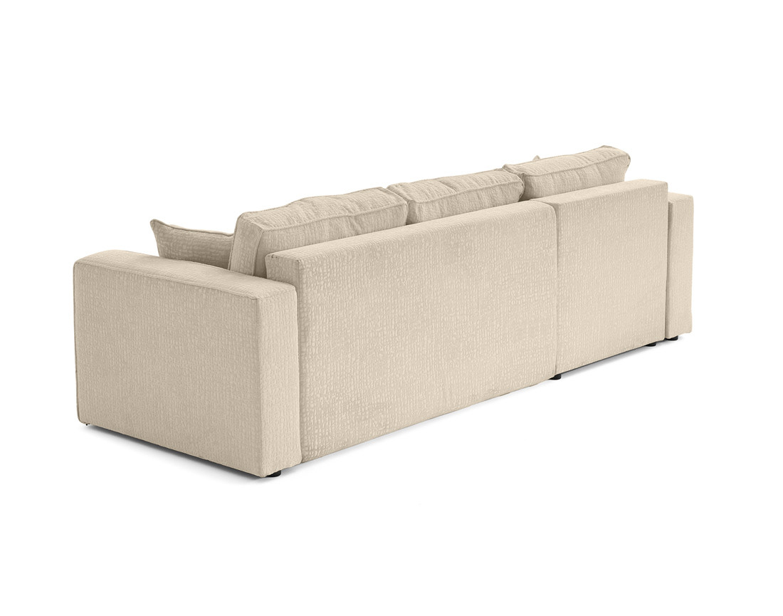 Canapé d'angle réversible 4 places convertible avec coffre en tissu velours relief Topaze Canapé d'angle réversible 4 places convertible avec coffre en tissu velours relief Topaze