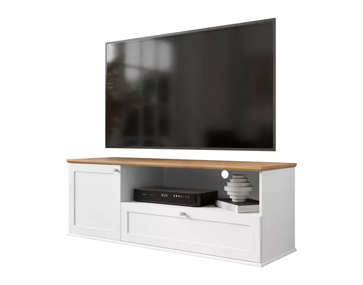 Meuble TV bois et blanc 137 cm Francesco