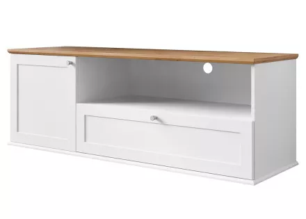 Meuble TV bois et blanc 137 cm Francesco