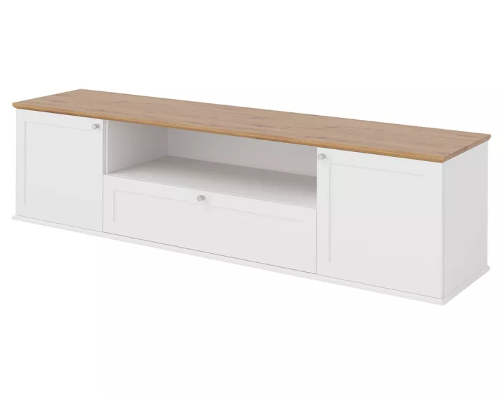 Meuble TV bois et blanc 182 cm Francesco