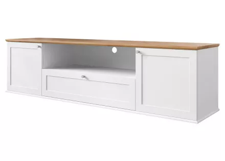 Meuble TV bois et blanc 182 cm Francesco