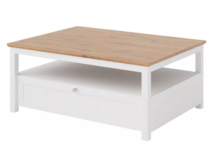 Table basse bois et blanc 104 cm Francesco