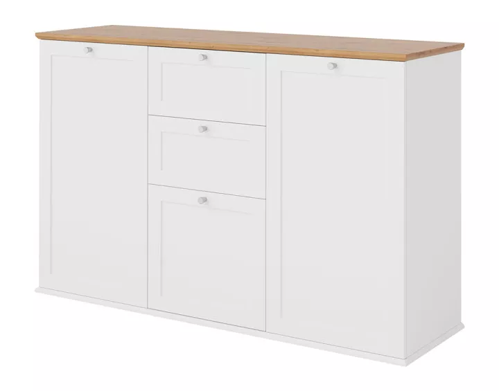 Buffet bas bois et blanc 137 cm Francesco