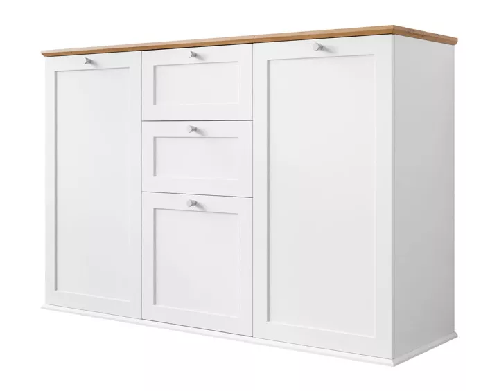 Buffet bas bois et blanc 137 cm Francesco