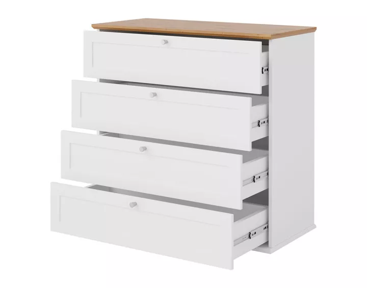 Commode bois et blanc 92 cm Francesco