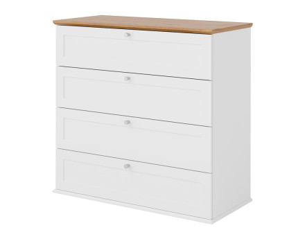 Commode bois et blanc 92 cm Francesco