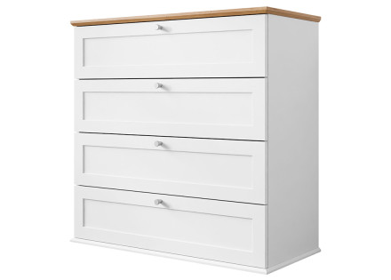 Commode bois et blanc 92 cm Francesco