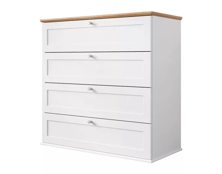 Commode bois et blanc 92 cm Francesco