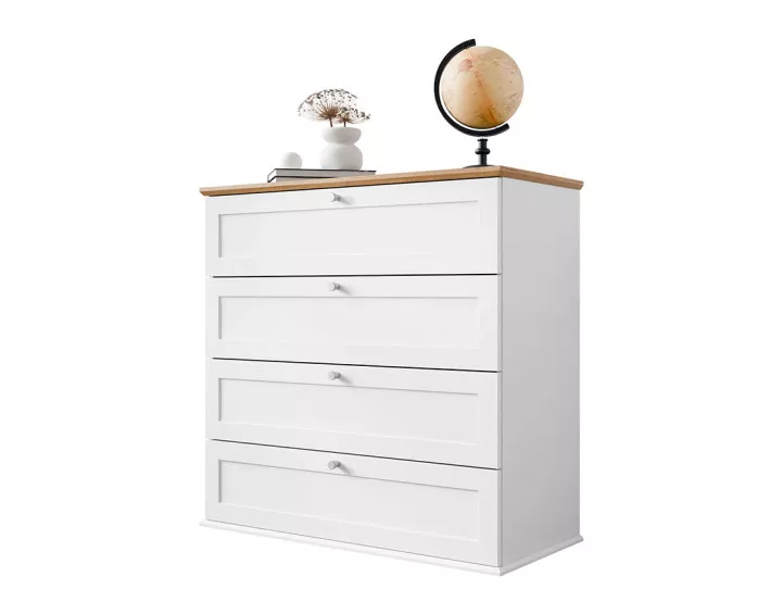 Commode bois et blanc 92 cm Francesco