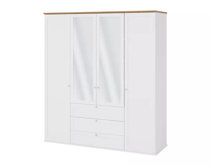 Armoire bois et blanc 182x201 cm Francesco