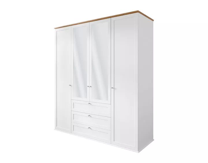 Armoire bois et blanc 182x201 cm Francesco