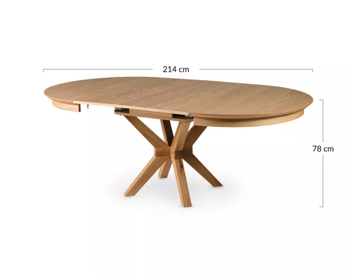 Table à manger ronde extensible bois 120 cm Virtuoso