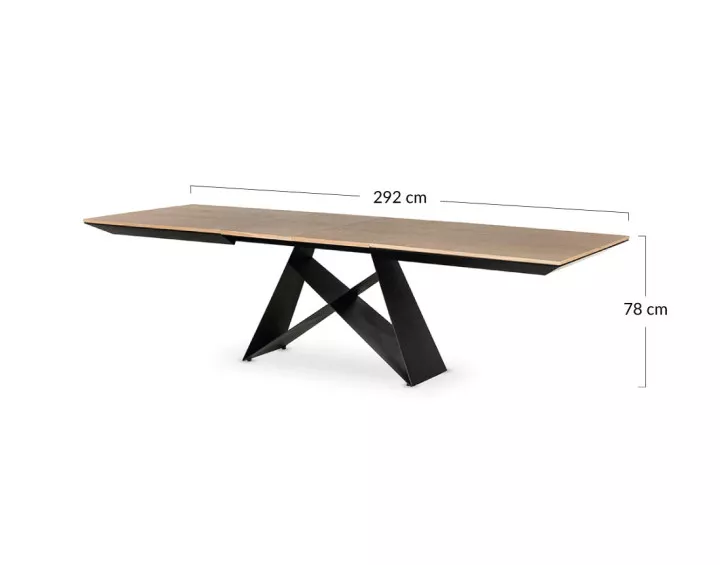 Table à manger extensible bois et noir 200 cm Capriccio