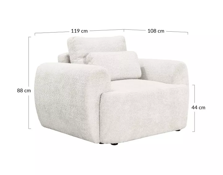 Fauteuil en tissu bouclette Mahina