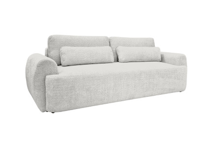 Canapé 3 places convertible avec coffre en tissu bouclette Mahina