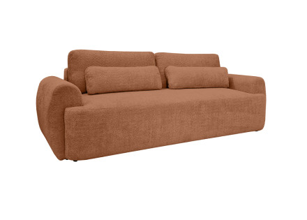 Canapé 3 places convertible avec coffre en tissu bouclette Mahina