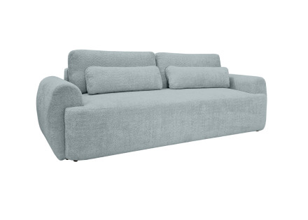 Canapé 3 places convertible avec coffre en tissu bouclette Mahina