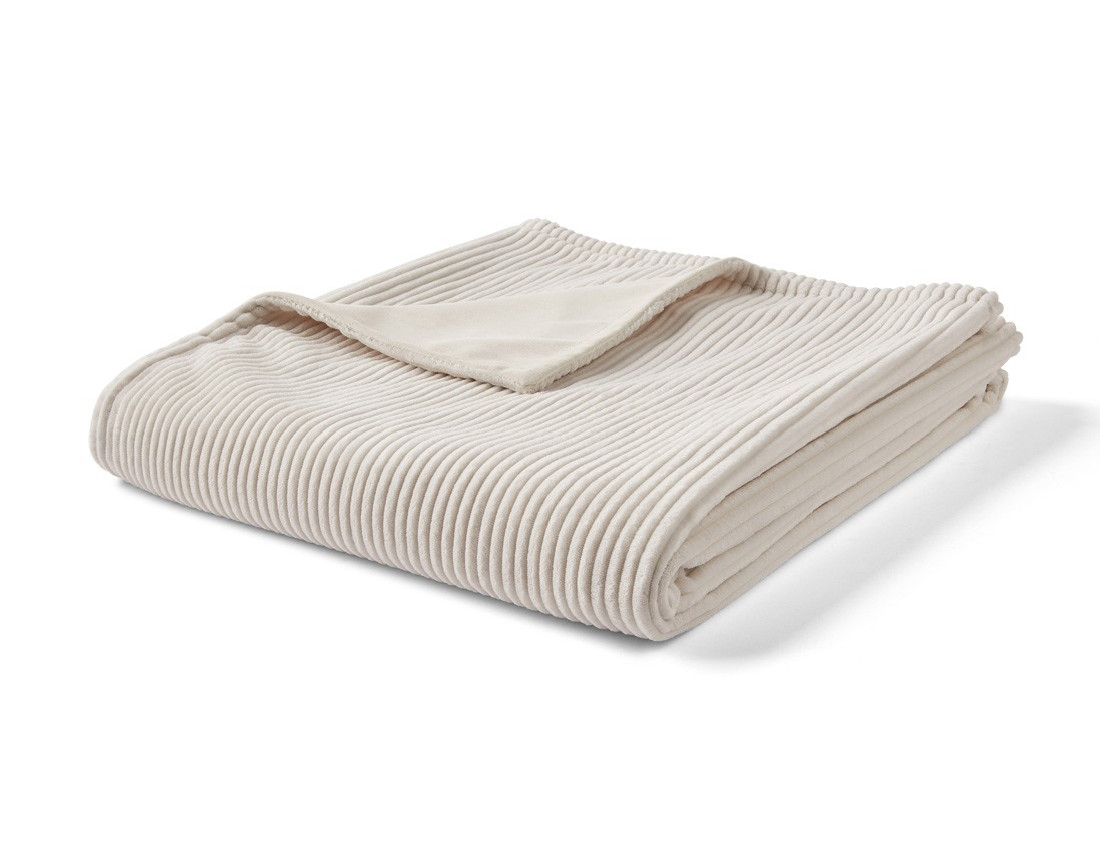 Plaid 200x140 cm en velours côtelé et velours Palerma