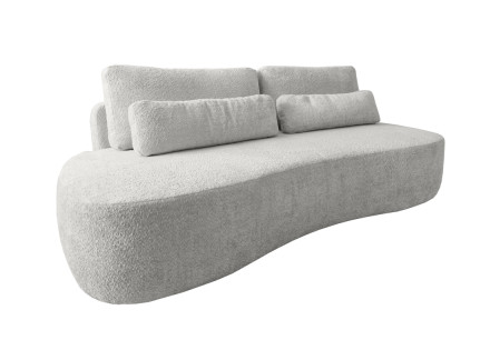 Canapé 3 places sans accoudoirs convertible en tissu bouclette Mahina