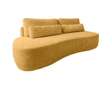 Canapé 3 places sans accoudoirs convertible en tissu bouclette Mahina