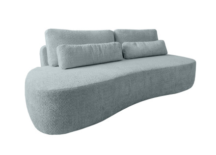 Canapé 3 places sans accoudoirs convertible en tissu bouclette Mahina
