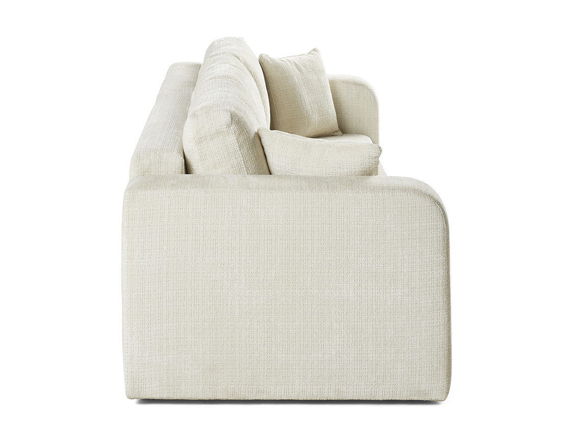 Canapé droit 3 places convertible avec coffre en velours texturé Miro Canapé droit 3 places convertible avec coffre en velours texturé Miro