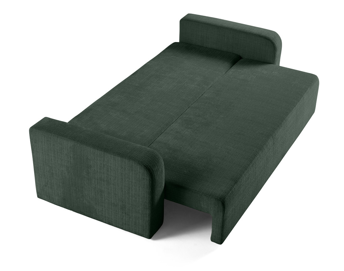 Canapé droit 3 places convertible avec coffre en velours texturé Miro