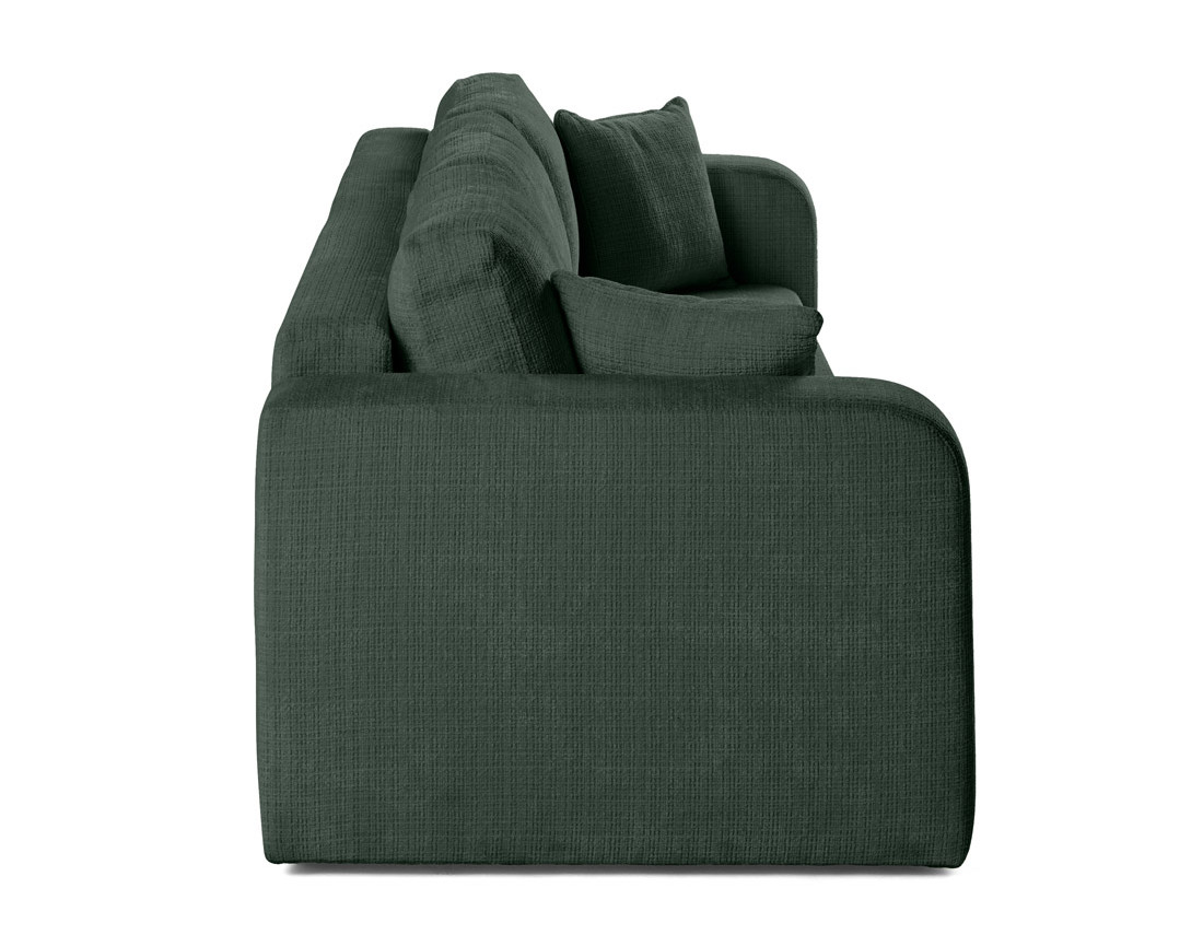 Canapé droit 3 places convertible avec coffre en velours texturé Miro