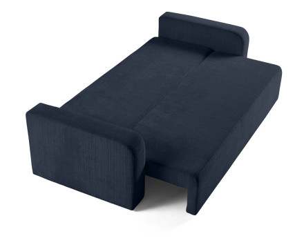 Canapé droit 3 places convertible avec coffre en velours texturé Miro