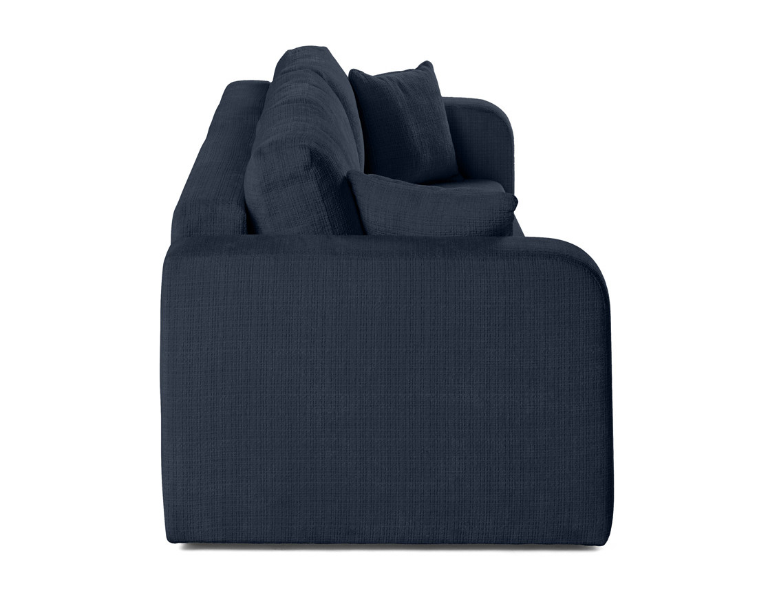 Canapé droit 3 places convertible avec coffre en velours texturé Miro