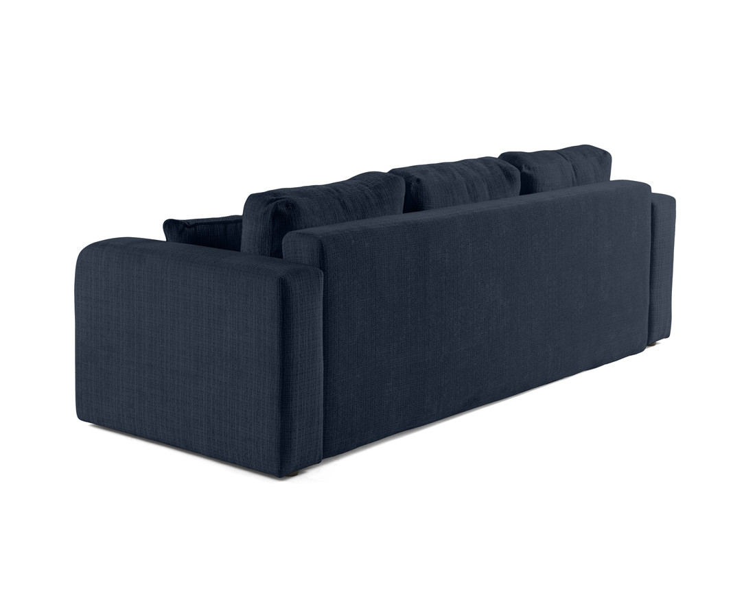 Canapé droit 3 places convertible avec coffre en velours texturé Miro